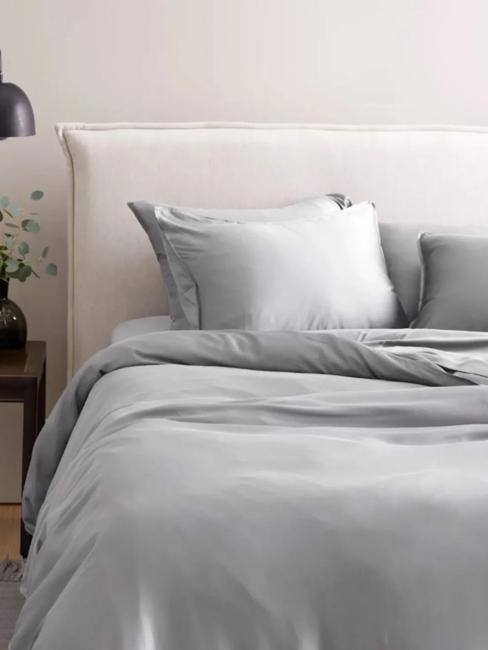 Light gray bamboo pillowcase set King